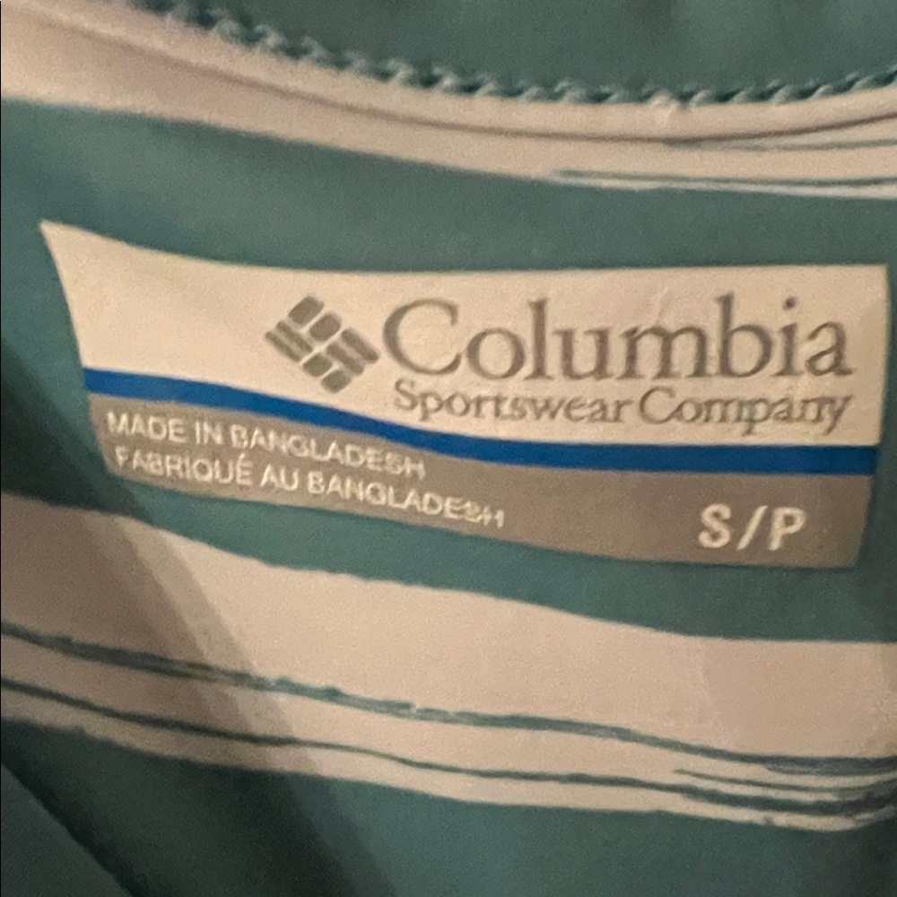 Columbia Striped Teal and White Mini Dress - Picture 2 of 3